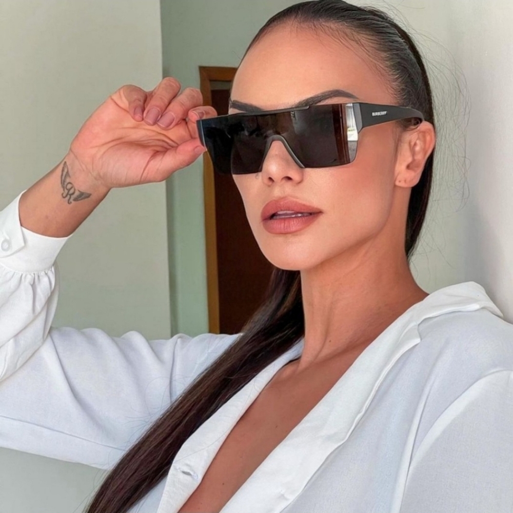 $314 NEW Burberry BE4291 - 3464 LOGO Shield Sunglasses in Mirror Lens - Picture 12 of 15